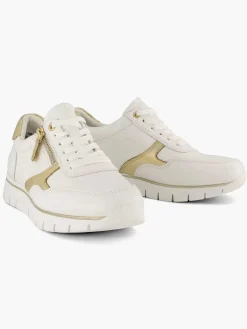 Sale Witte Leren Comfort Sneaker Dames Sneakers