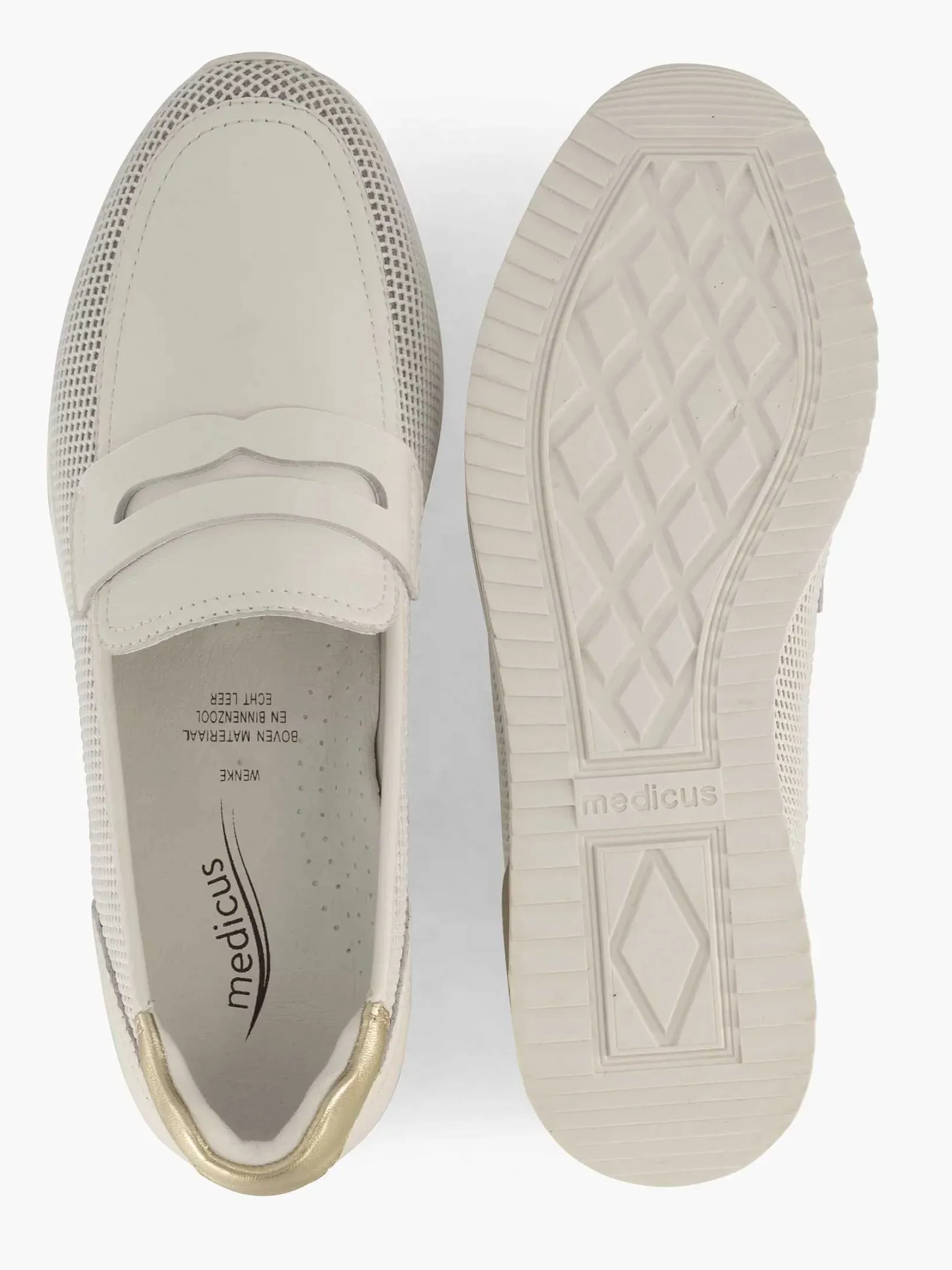 Sale Witte Leren Instapper Dames Comfort Schoenen