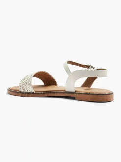 Outlet Witte Sandaal Gevlochten Dames Sandalen
