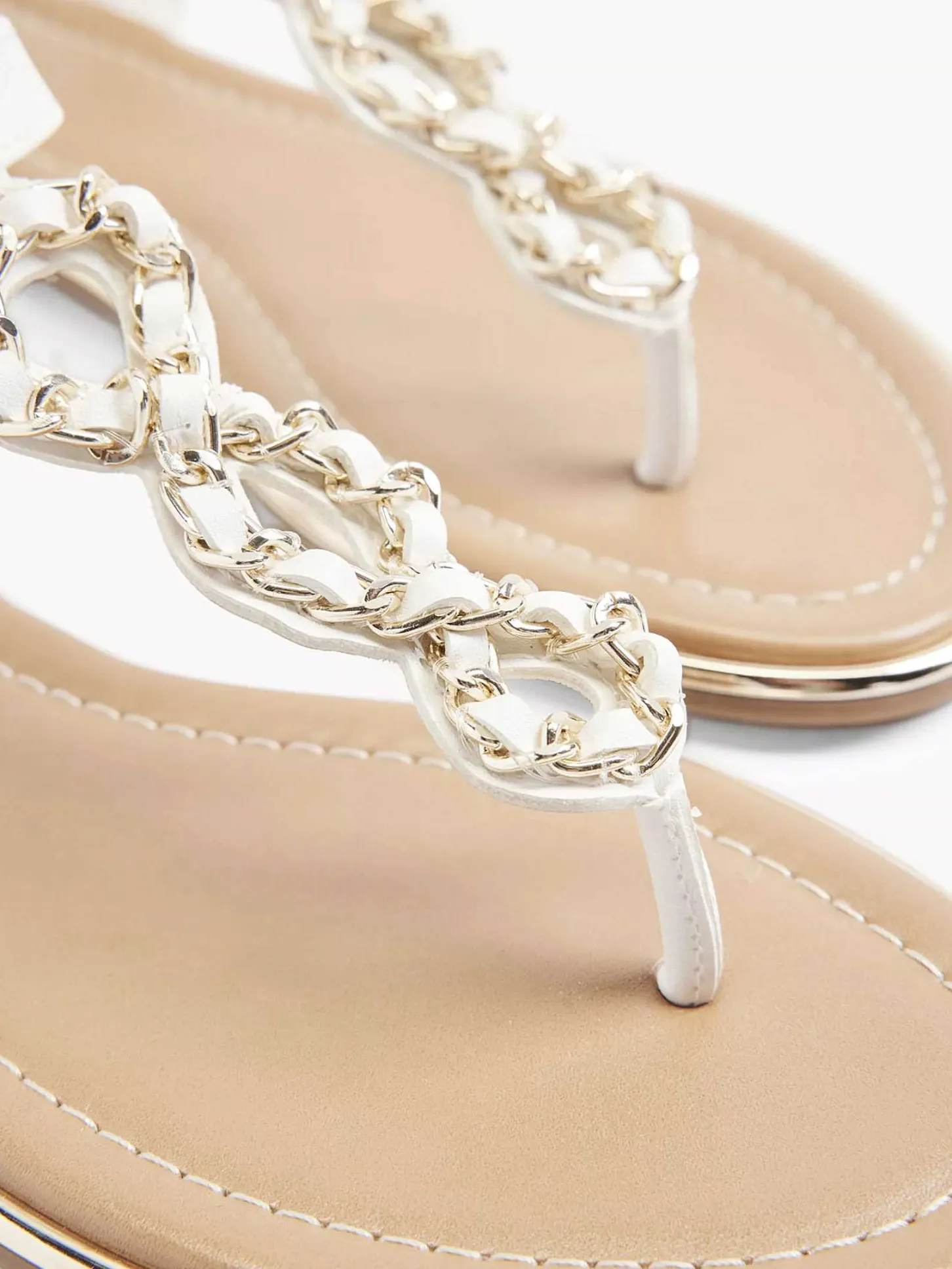 Sale Witte Sandaal Sierketting Dames Sandalen