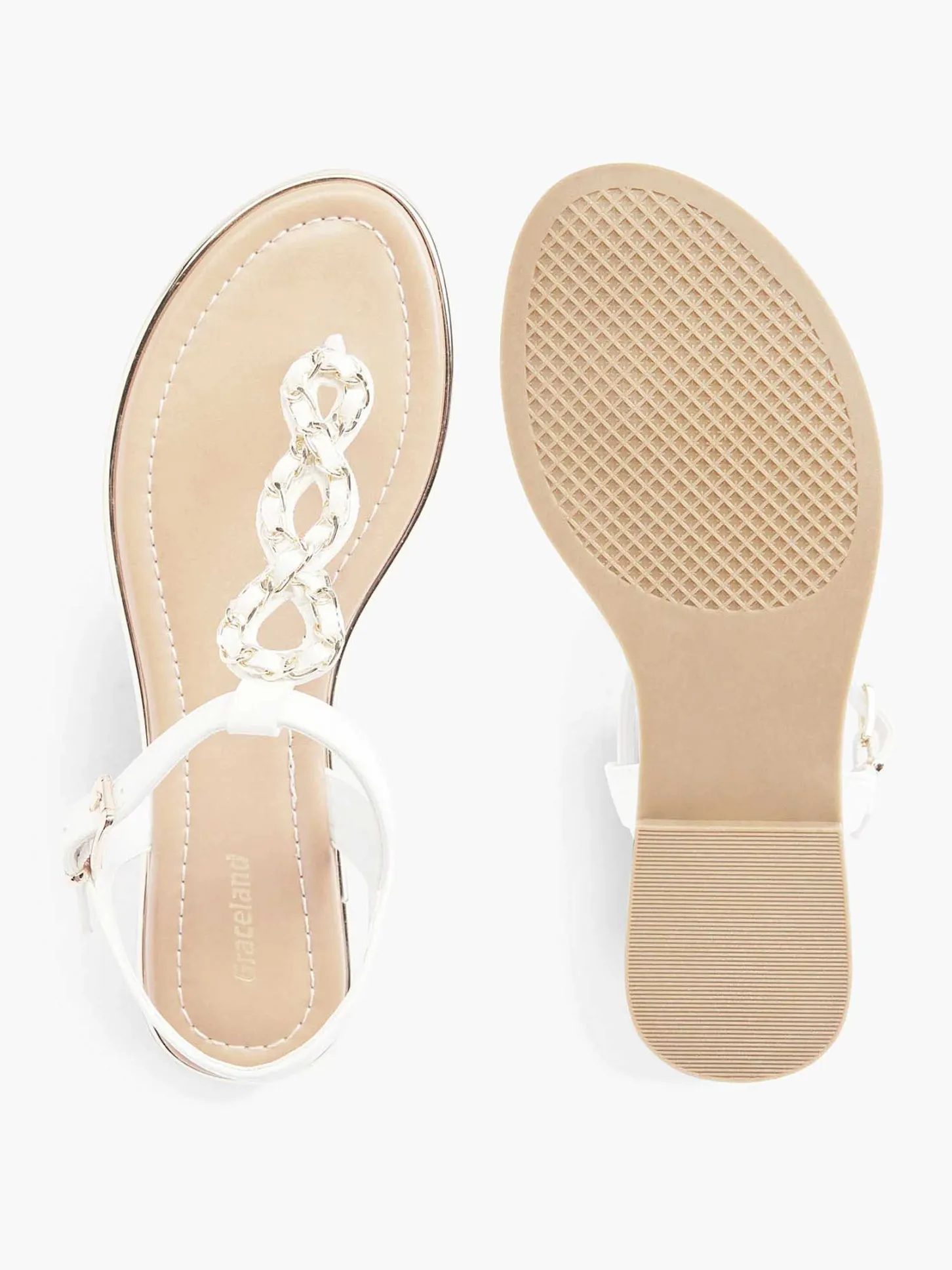 Sale Witte Sandaal Sierketting Dames Sandalen