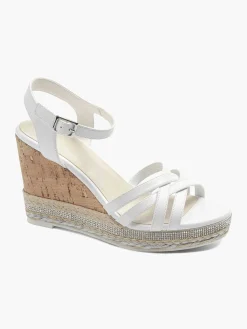 Witte Sandalette Sleehak Dames Sandalen