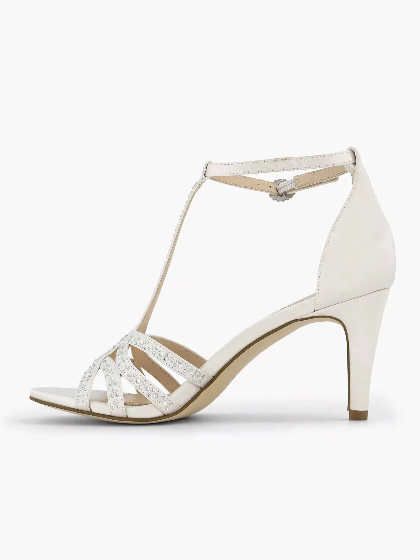 Best Witte Sandalette Steentjes Dames Hoge Hakken