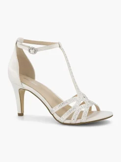 Best Witte Sandalette Steentjes Dames Hoge Hakken