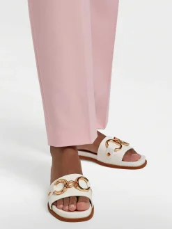 Outlet Witte Slipper Sierketting Dames Slippers
