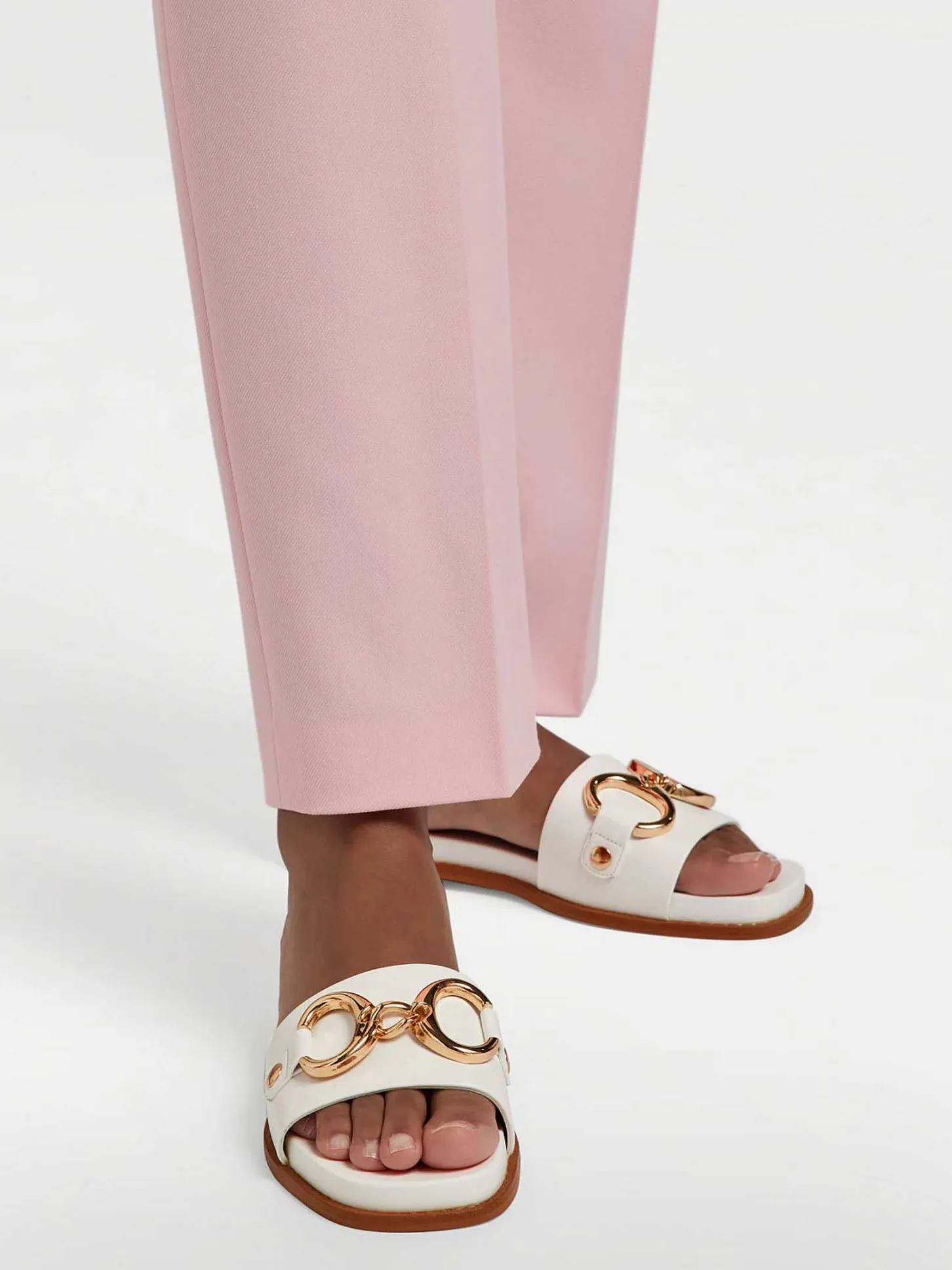Outlet Witte Slipper Sierketting Dames Slippers