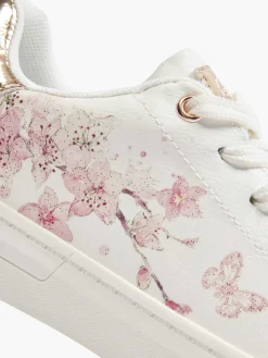 Witte Sneaker Bloemenprint Kinderen Jongensschoenen