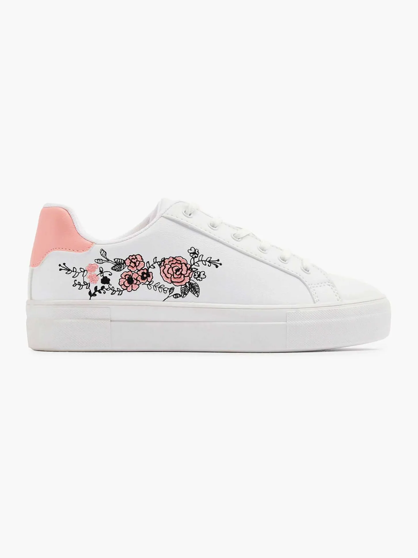 Online Witte Sneaker Roze Bloemen Dames Sneakers