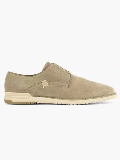 Clearance Zandkleurige Leren Veterschoen Heren Geklede Schoenen