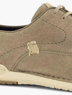 Clearance Zandkleurige Leren Veterschoen Heren Geklede Schoenen