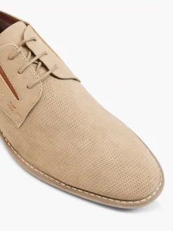 Zandkleurige Veterschoen Heren Geklede Schoenen
