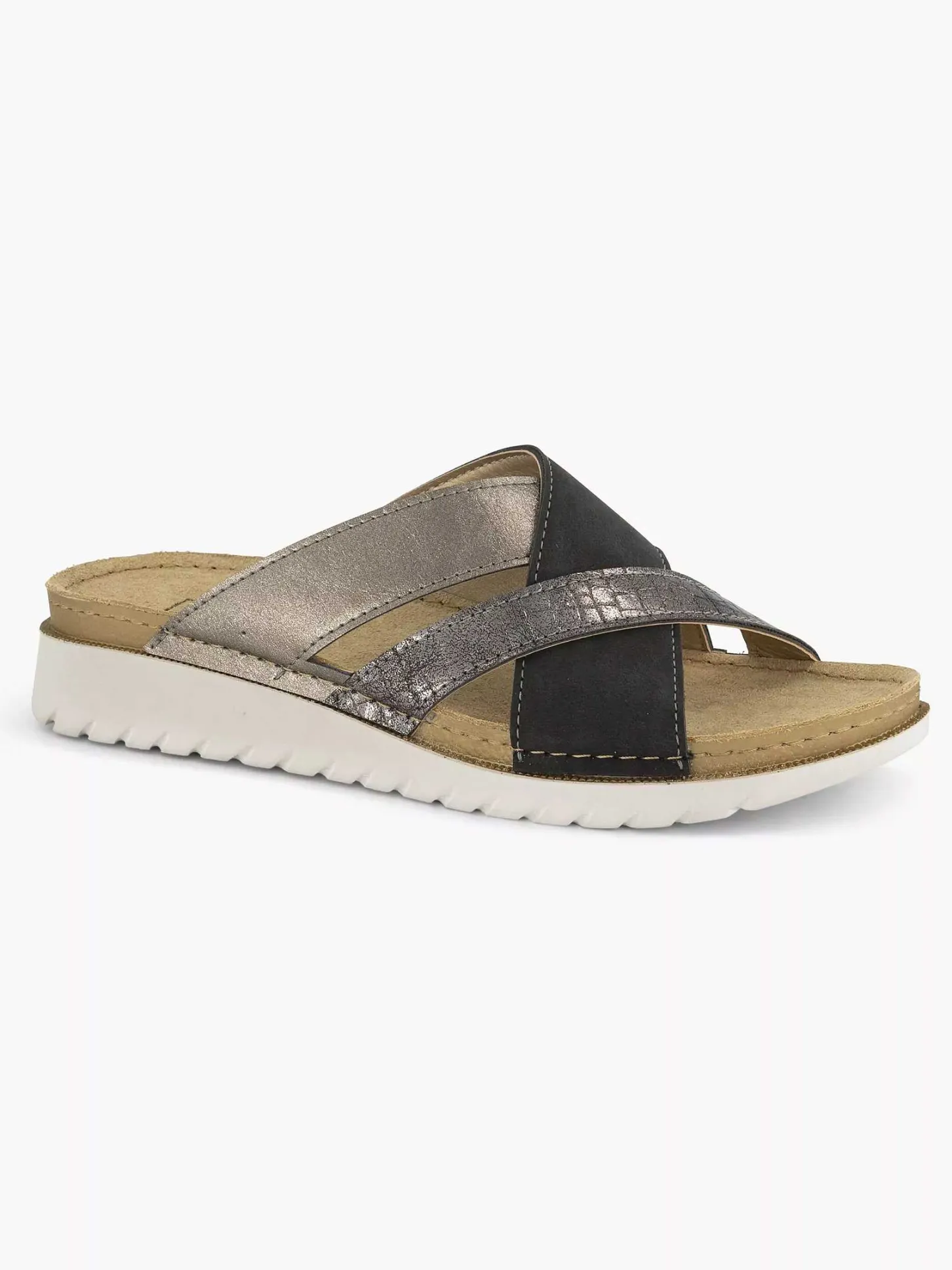 Hot Zilveren Comfort Slipper Dames Sandalen