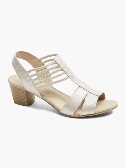 Zilveren Sandaal Elastisch Dames Sandalen