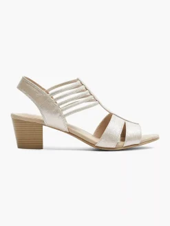 Zilveren Sandaal Elastisch Dames Sandalen