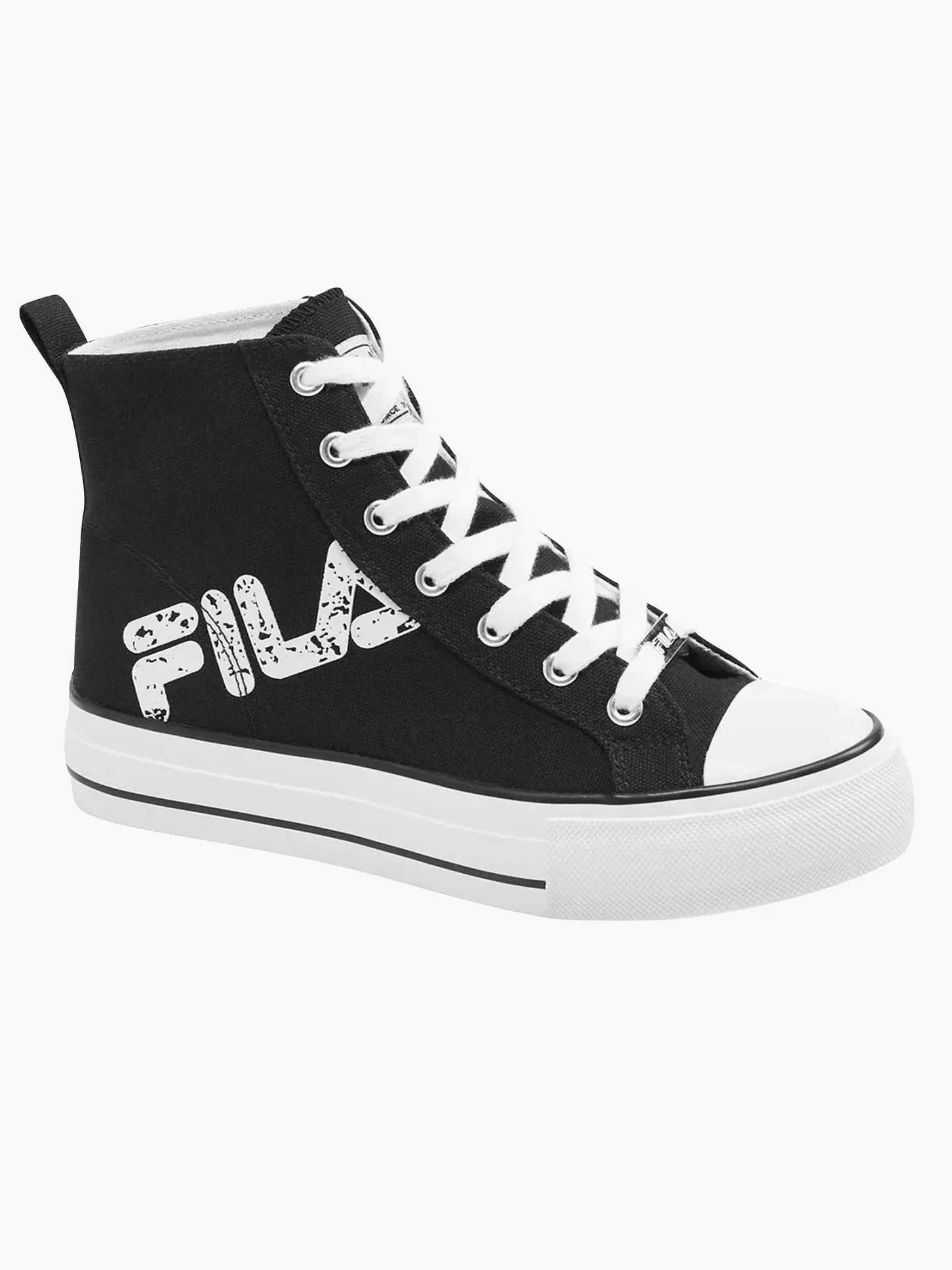Zwarte Canvas Hoge Sneaker Dames Sneakers