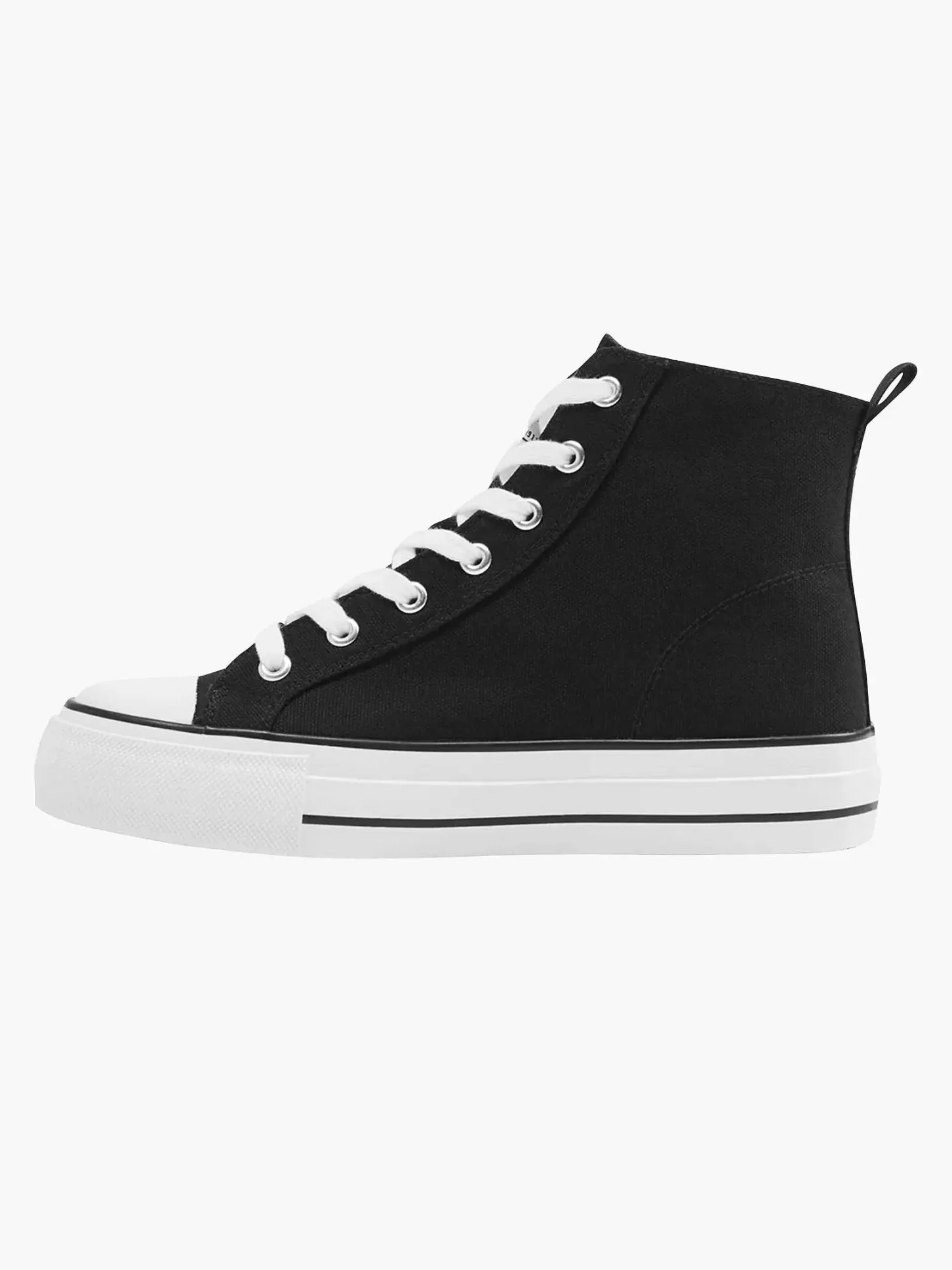Zwarte Canvas Hoge Sneaker Dames Sneakers