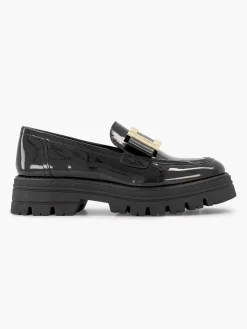 New Zwarte Chunky Loafer Lak Dames Instappers