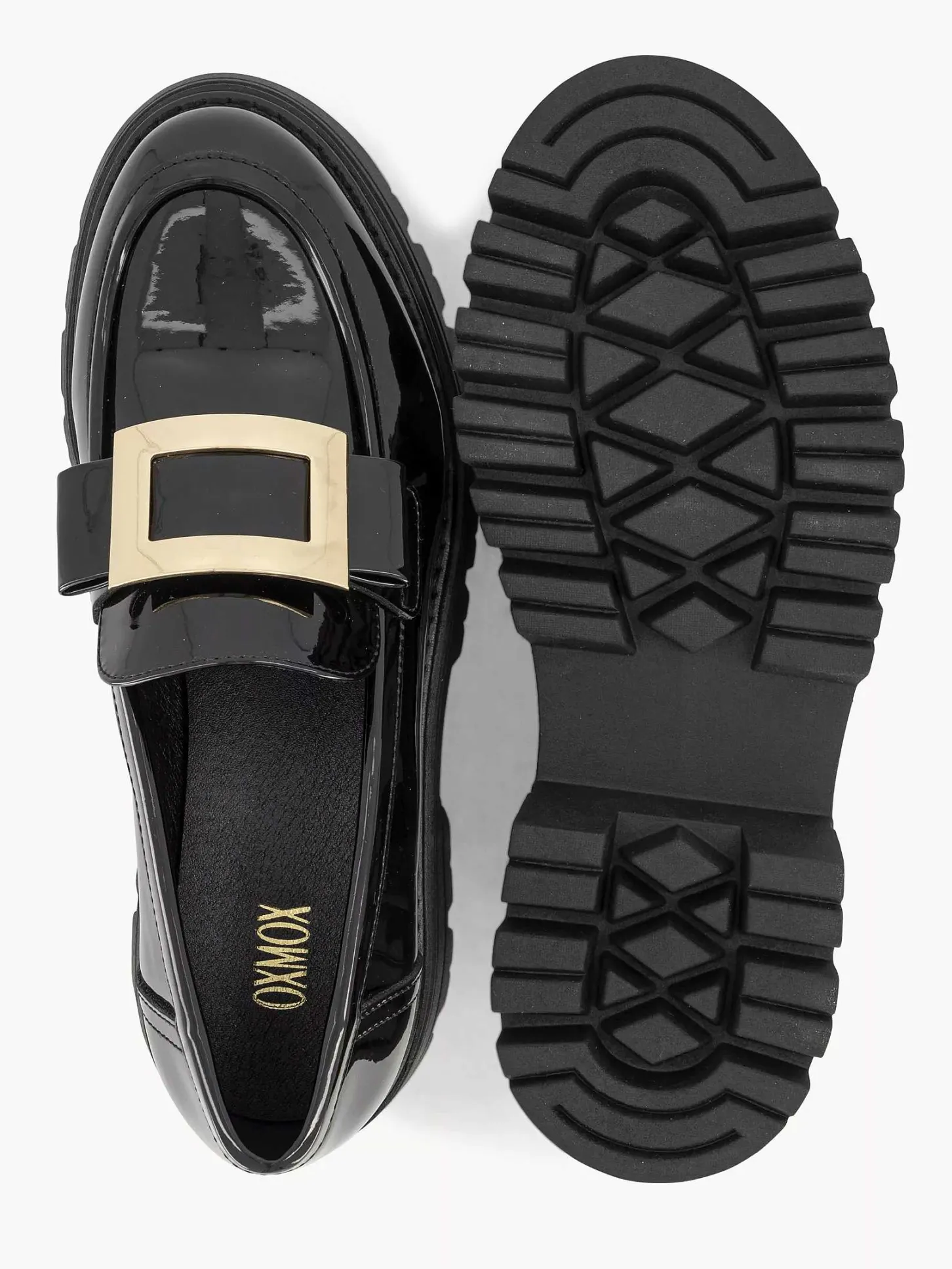 New Zwarte Chunky Loafer Lak Dames Instappers