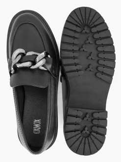 Discount Zwarte Chunky Loafer Sierketting Dames Instappers