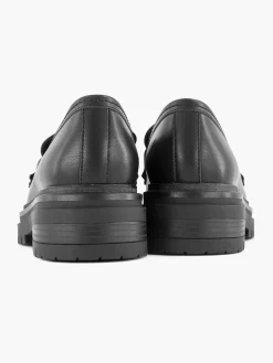 Discount Zwarte Chunky Loafer Sierketting Dames Instappers
