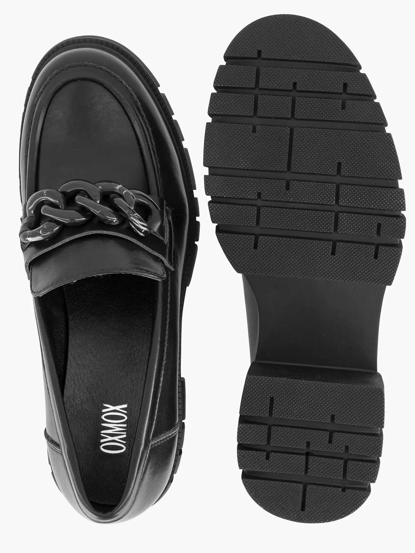 Best Zwarte Chunky Loafer Sietketting Dames Instappers