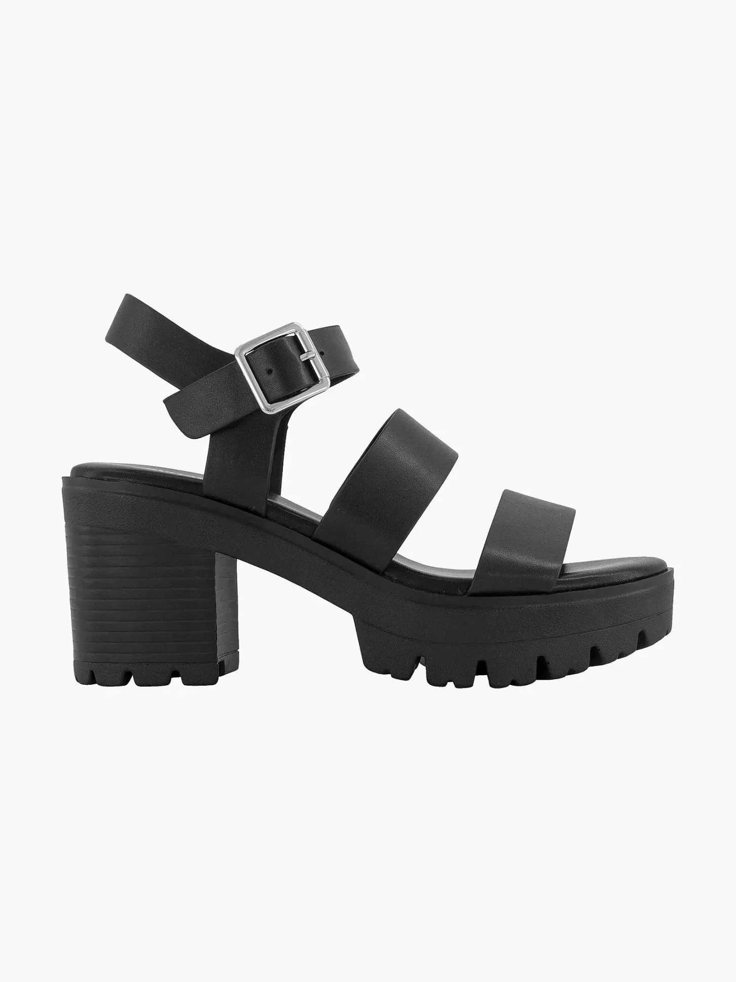 Clearance Zwarte Chunky Sandalette Dames Sandalen