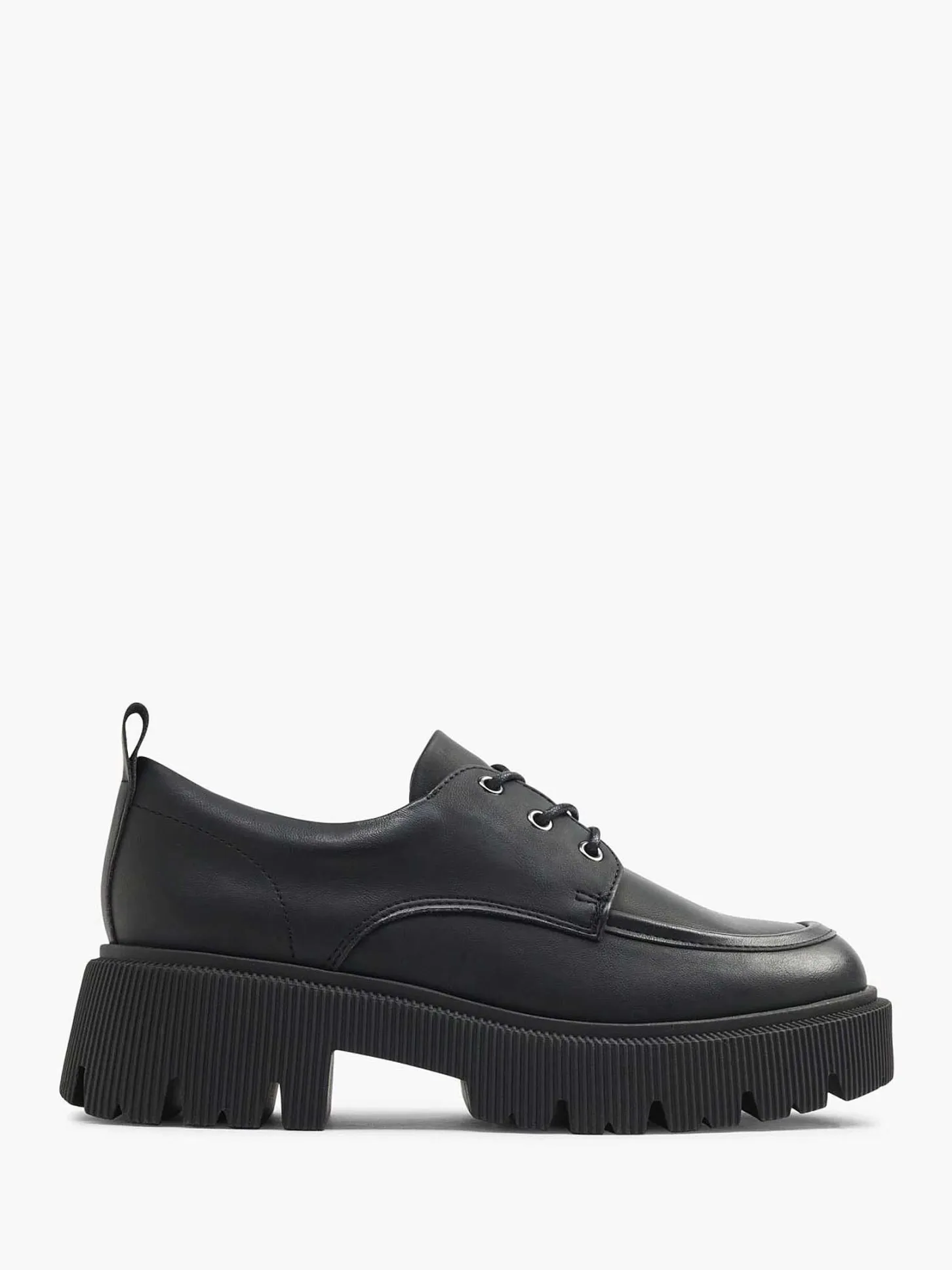 New Zwarte Chunky Veterschoen Dames Instappers