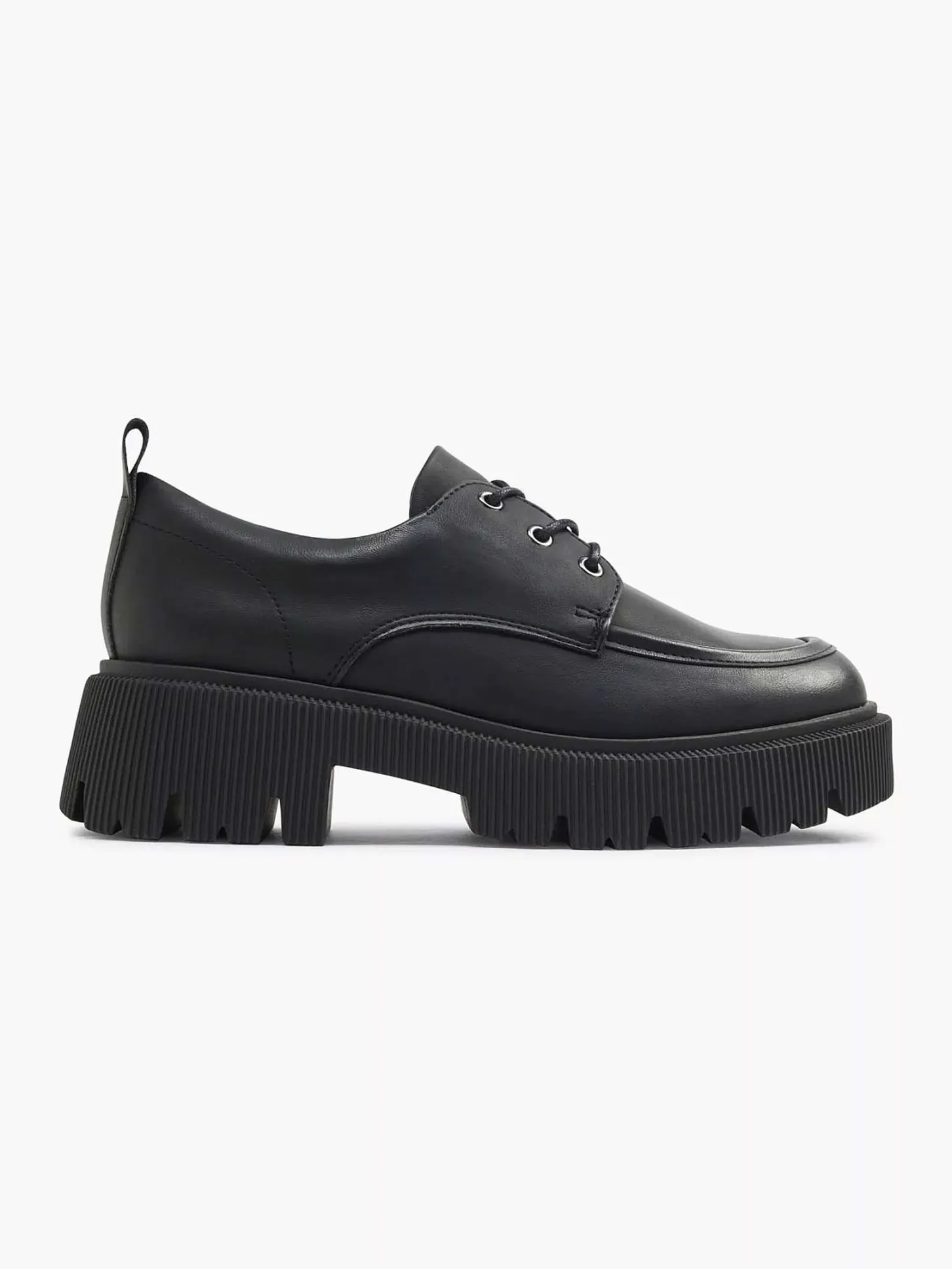 New Zwarte Chunky Veterschoen Dames Instappers