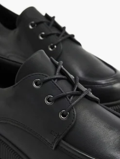 New Zwarte Chunky Veterschoen Dames Instappers