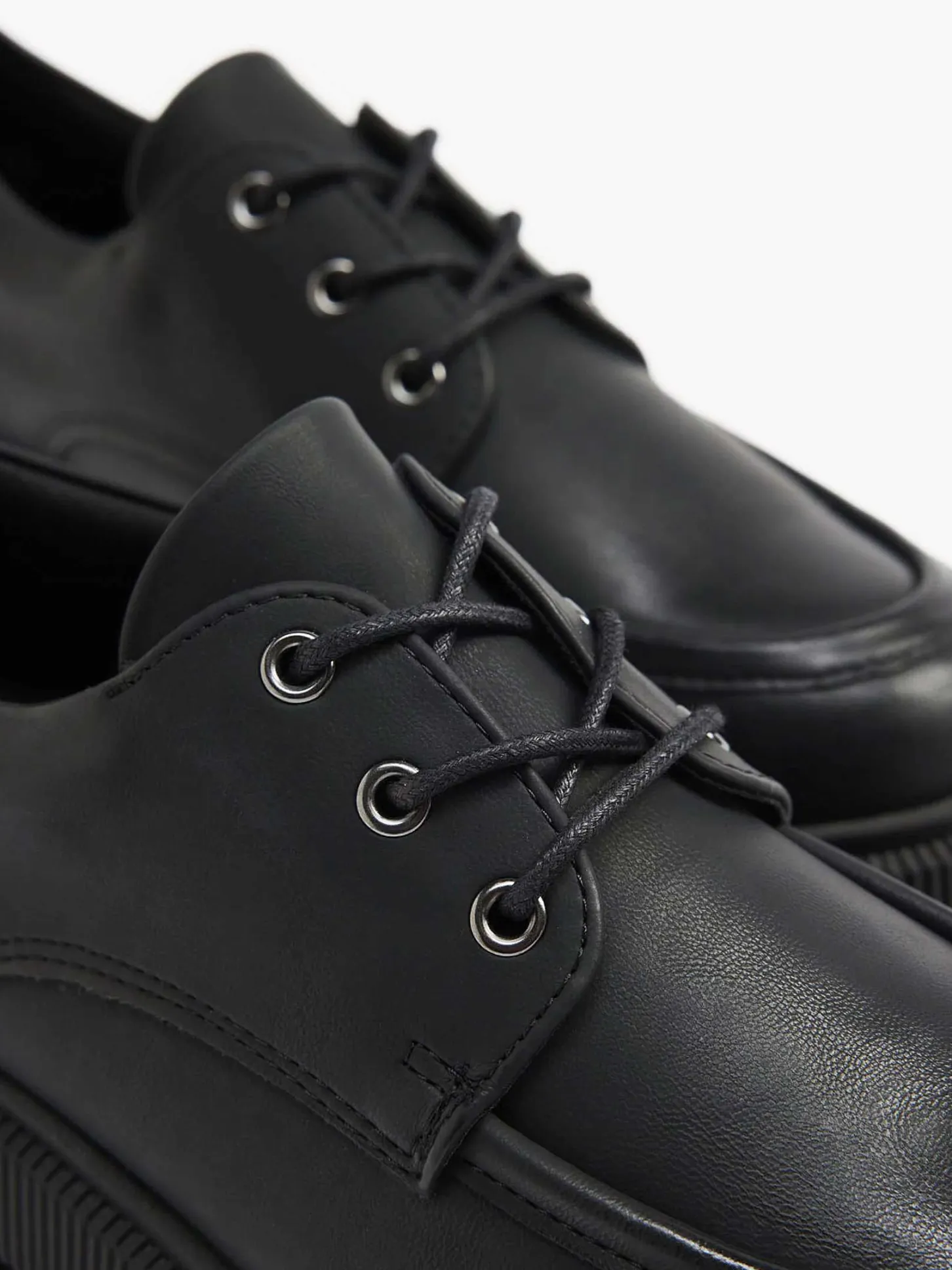 New Zwarte Chunky Veterschoen Dames Instappers