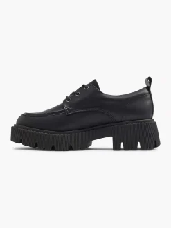 New Zwarte Chunky Veterschoen Dames Instappers