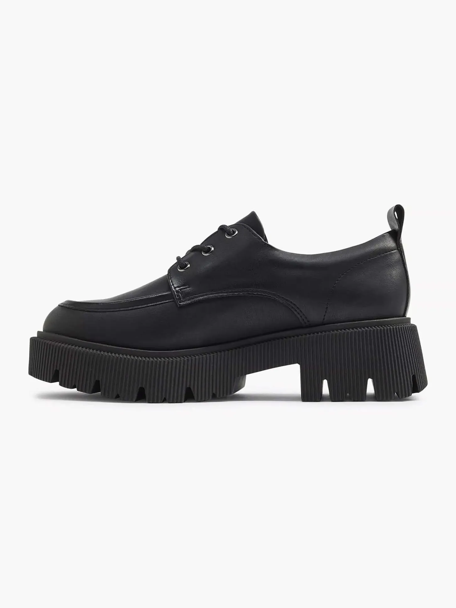 New Zwarte Chunky Veterschoen Dames Instappers