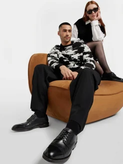 Online Zwarte Chunky Veterschoen Dames Instappers