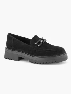Outlet Zwarte Chuny Loafer Sierketting Dames Instappers
