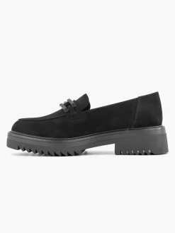 Outlet Zwarte Chuny Loafer Sierketting Dames Instappers