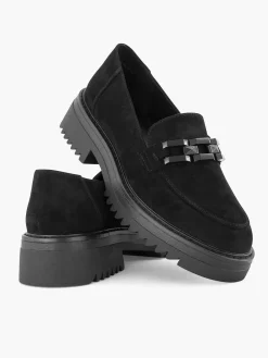 Outlet Zwarte Chuny Loafer Sierketting Dames Instappers