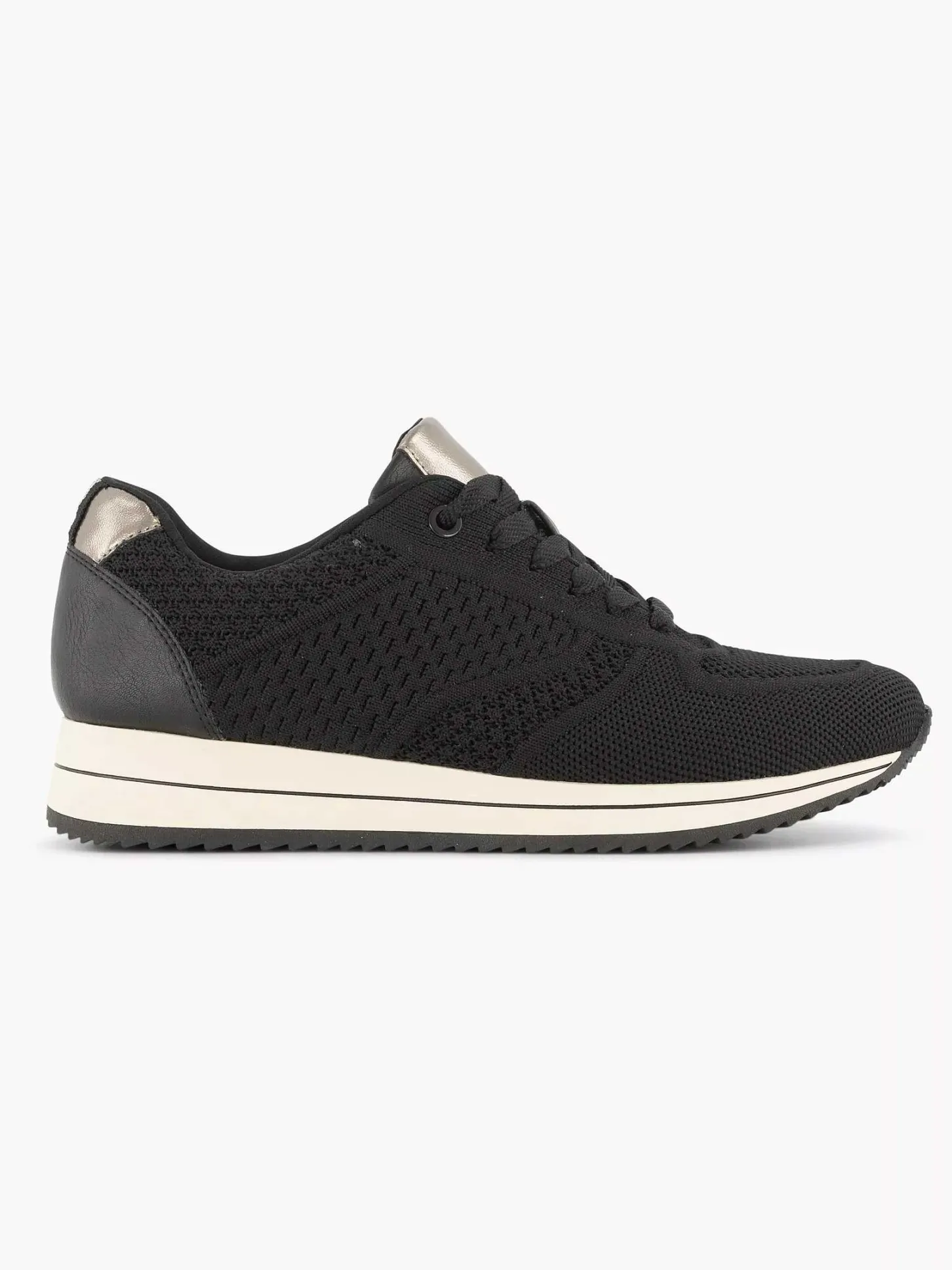 Hot Zwarte Comfort Sneaker Knitted Dames Sneakers