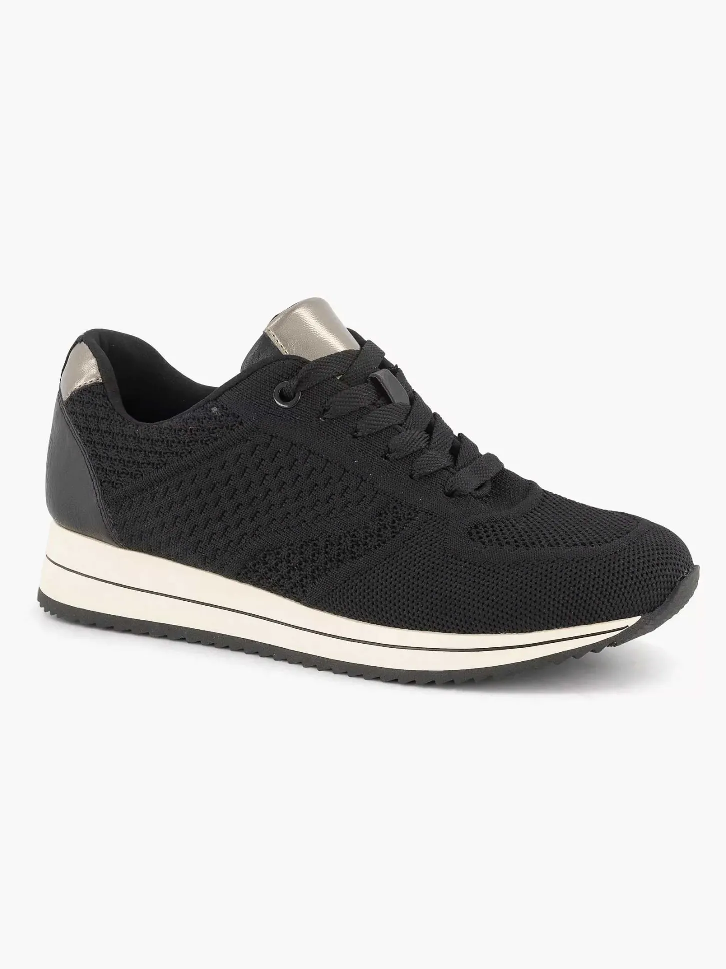 Hot Zwarte Comfort Sneaker Knitted Dames Sneakers