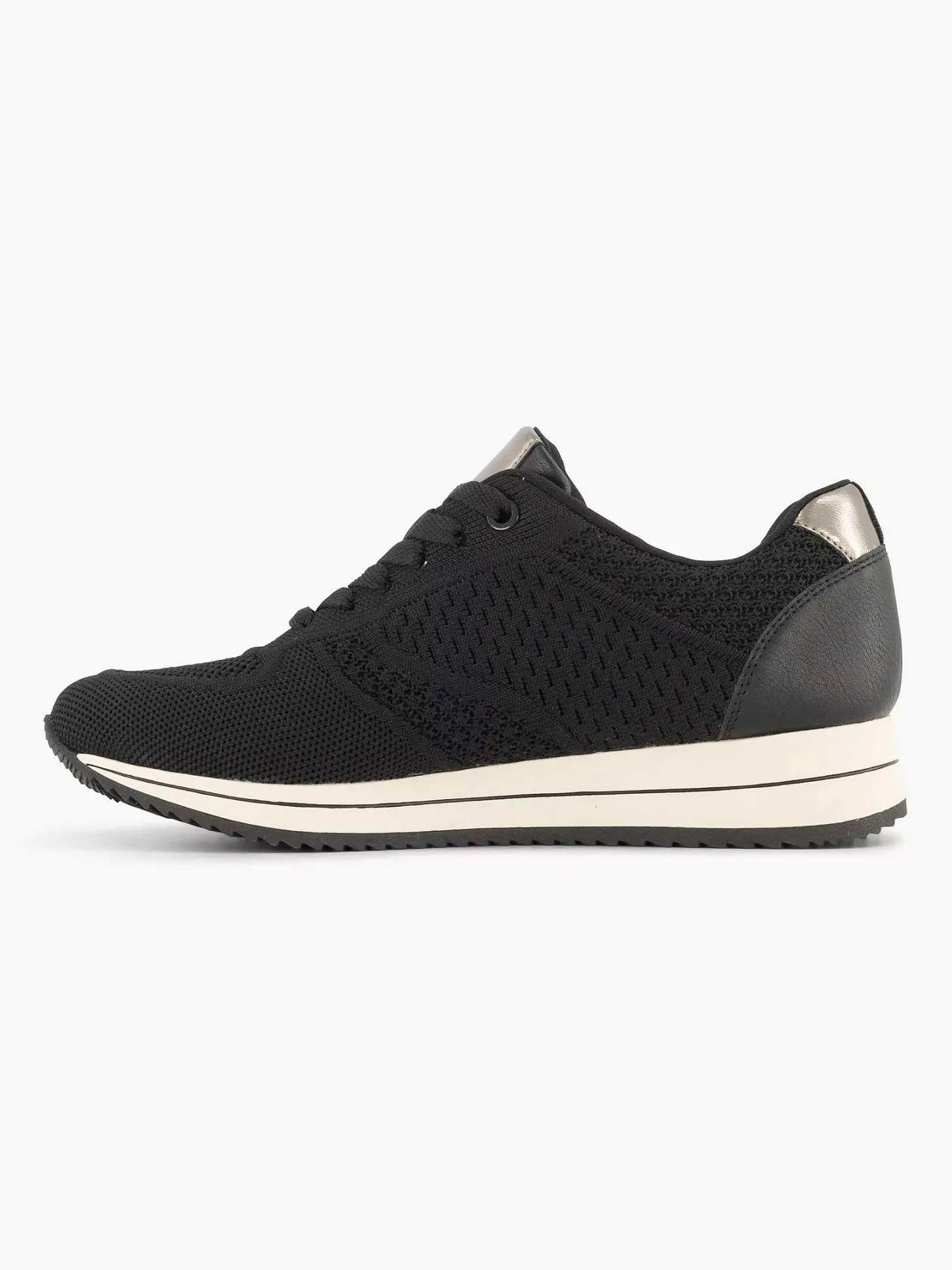 Hot Zwarte Comfort Sneaker Knitted Dames Sneakers