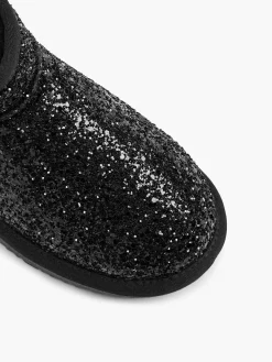 Discount Zwarte Enkelboot Glitters Gevoerd Dames Enkellaarzen & Boots