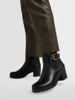 New Zwarte Enkellaars Siergesp Dames Enkellaarzen & Boots