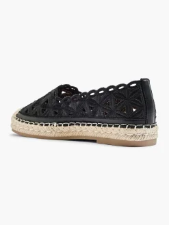 Discount Zwarte Espadrille Kant Dames Instappers