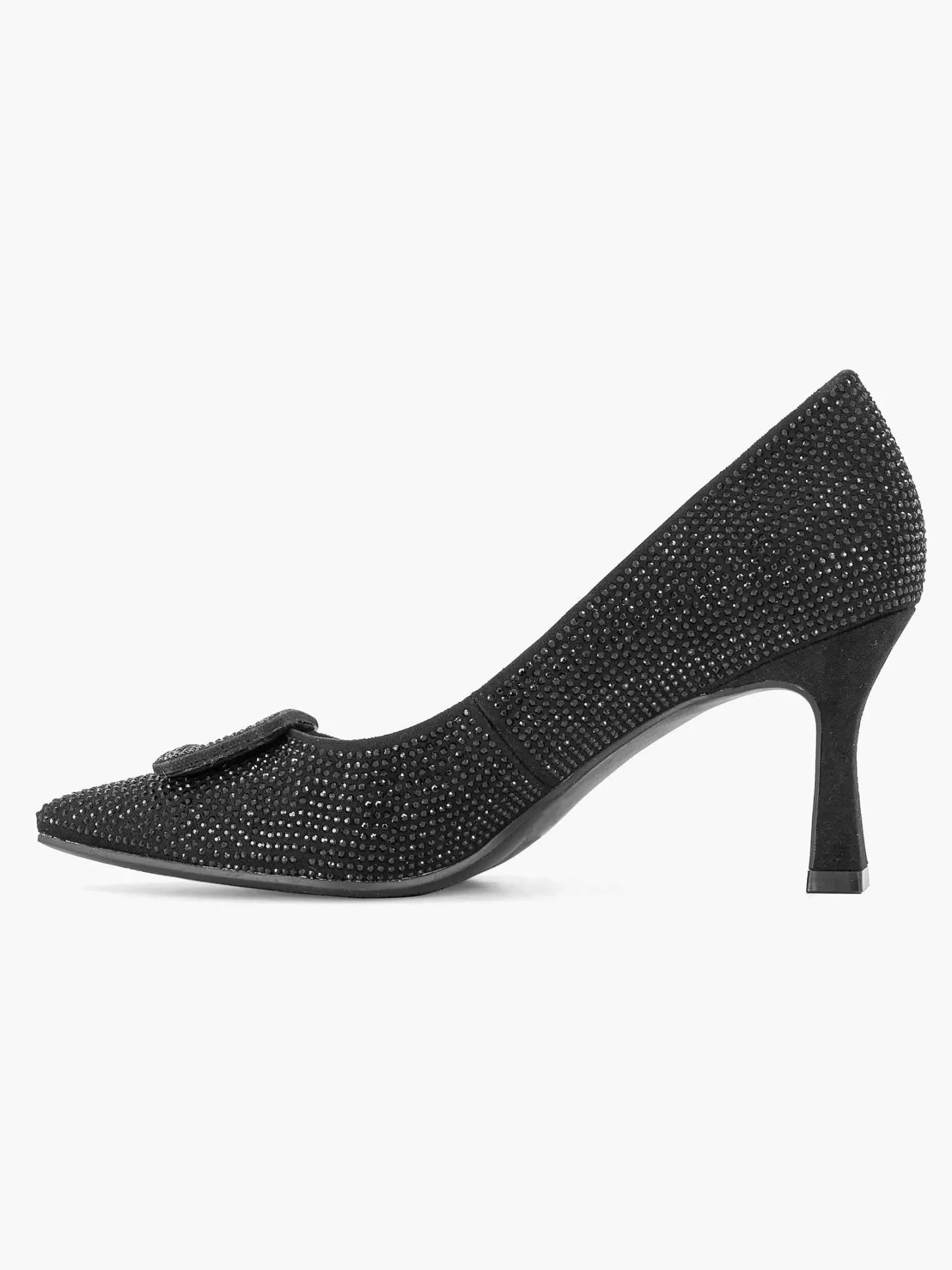 Hot Zwarte Glitter Pump Gesp Dames Hoge Hakken