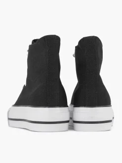 Clearance Zwarte Hoge Canvas Sneaker Dames Sneakers