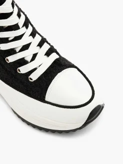 Outlet Zwarte Hoge Platform Sneaker Teddy Dames Sneakers