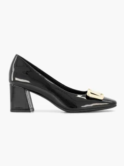 Clearance Zwarte Lak Pump Siergesp Dames Pumps