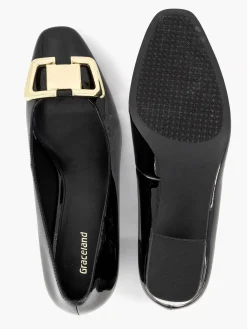 Clearance Zwarte Lak Pump Siergesp Dames Pumps