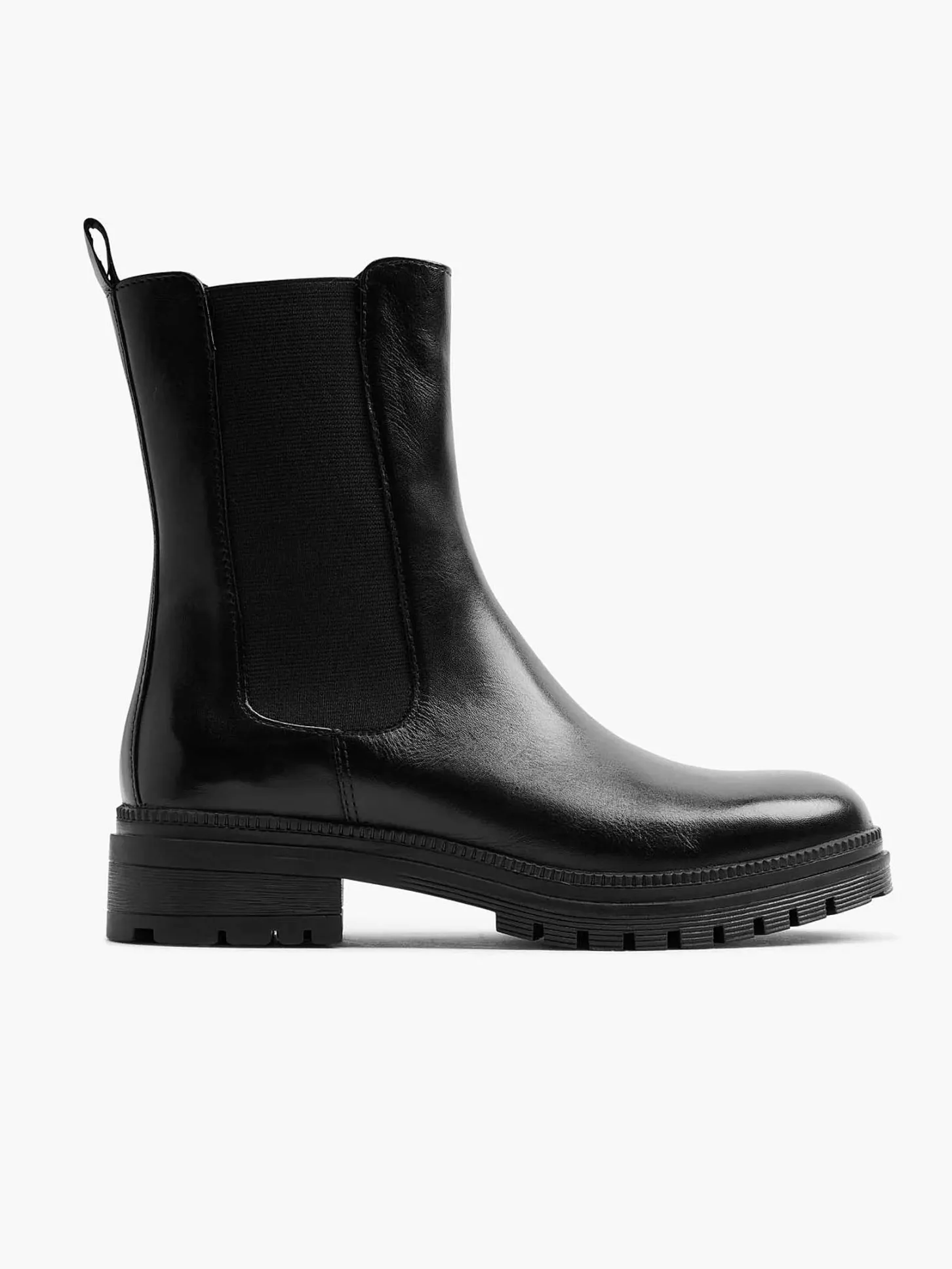 New Zwarte Leren Chelsea Boot Dames Enkellaarzen & Boots