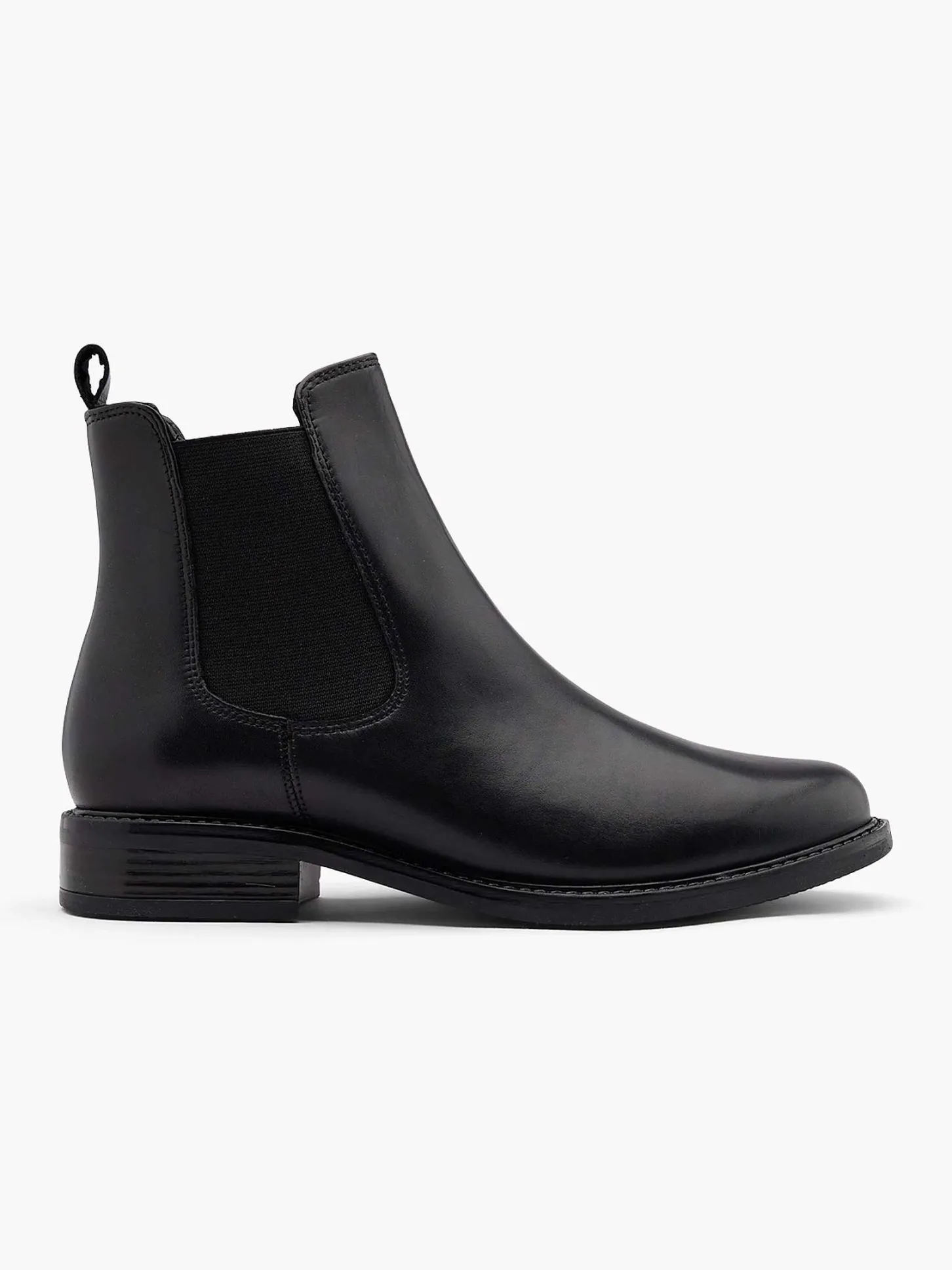 Clearance Zwarte Leren Chelsea Boot Dames Enkellaarzen & Boots