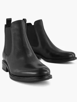 Clearance Zwarte Leren Chelsea Boot Dames Enkellaarzen & Boots